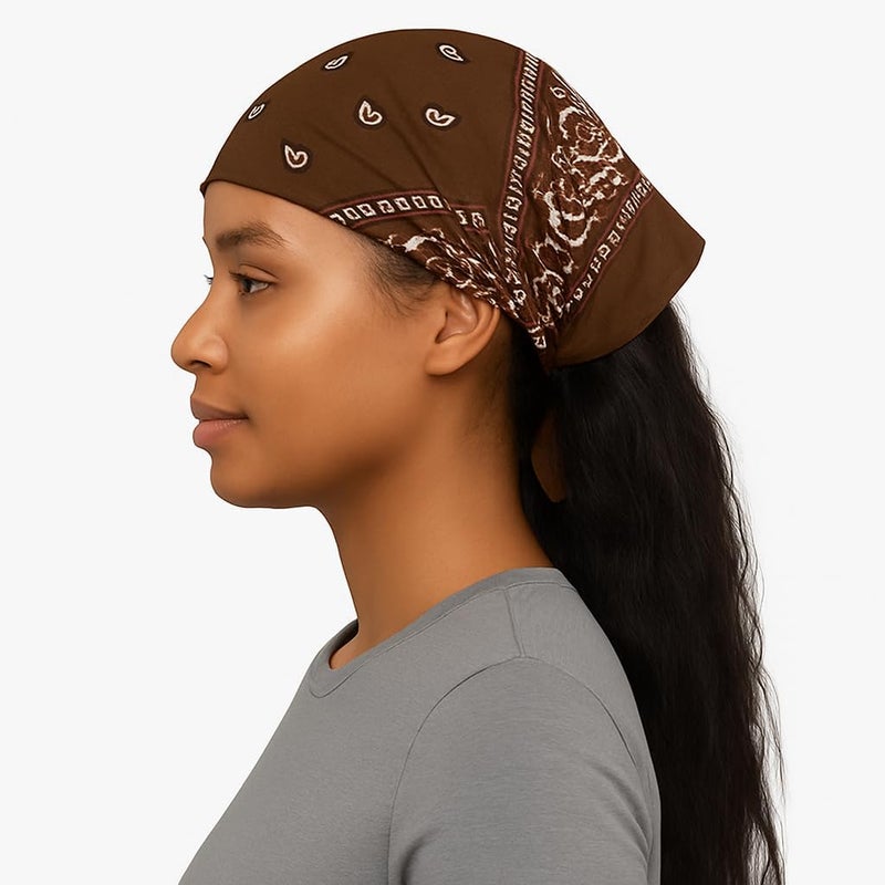 SUNRIBE 3 Pack Paisley Bandanas – 100% Cotton Square 21x21 Head Wrap, Headband, Face Cover, Neck Scarf for Men & Women - Image 4